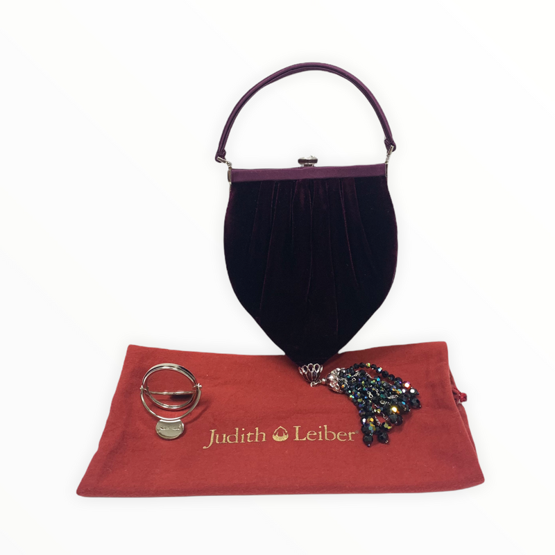 Judith Leiber Eggplant Aubergine Evening Bag Gold Crystal Purse Minaudiere  gyuhj - Apparel & Accessories Store